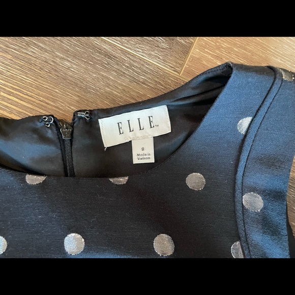 ELLE Size 8 black and silver polka dot dress - Picture 6 of 6
